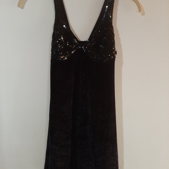 Vintage black sequin & velvet top - Picture 3 of 3